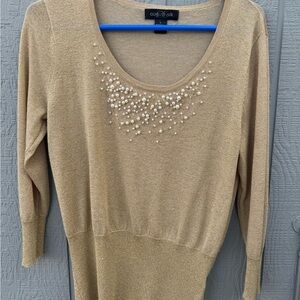 August Silk Metallic Knit Top
